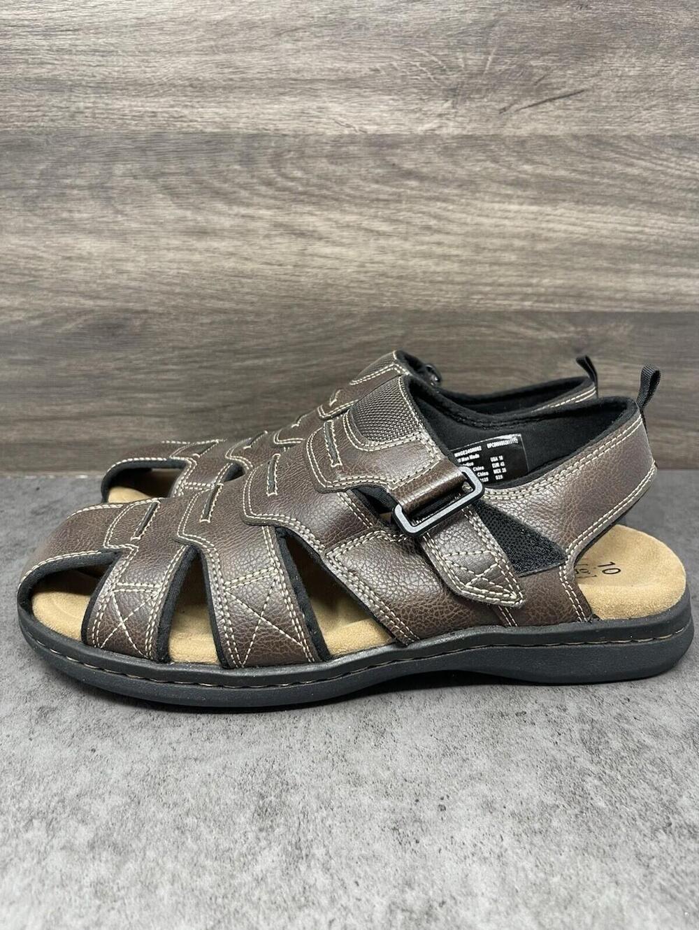George Closed Toe Comfort Sandals Mens Size 10 Brown